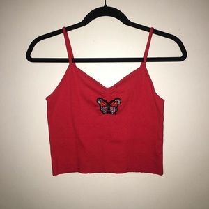 red butterfly tank